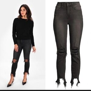 L'AGENCE Black Distressed Skinny Jeans